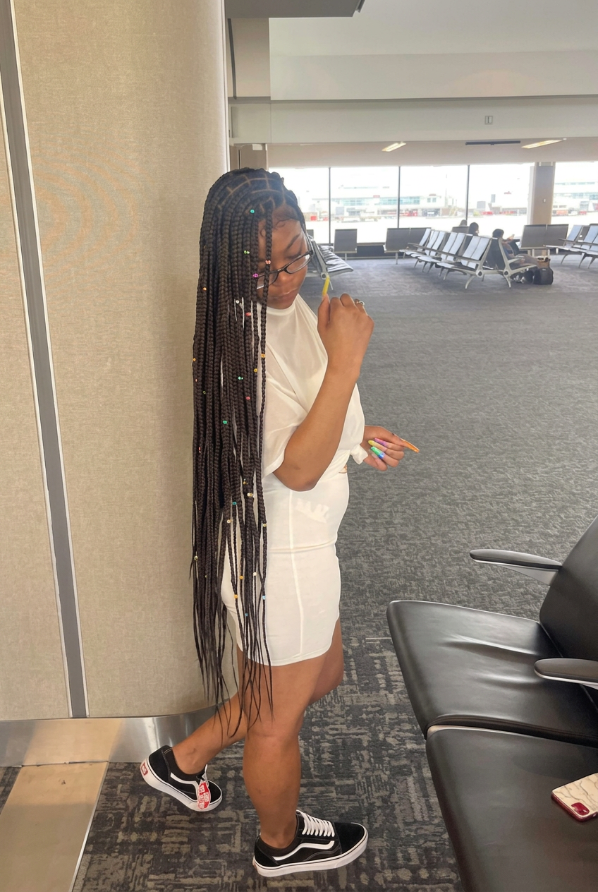 Rubber Band Knotless Braids