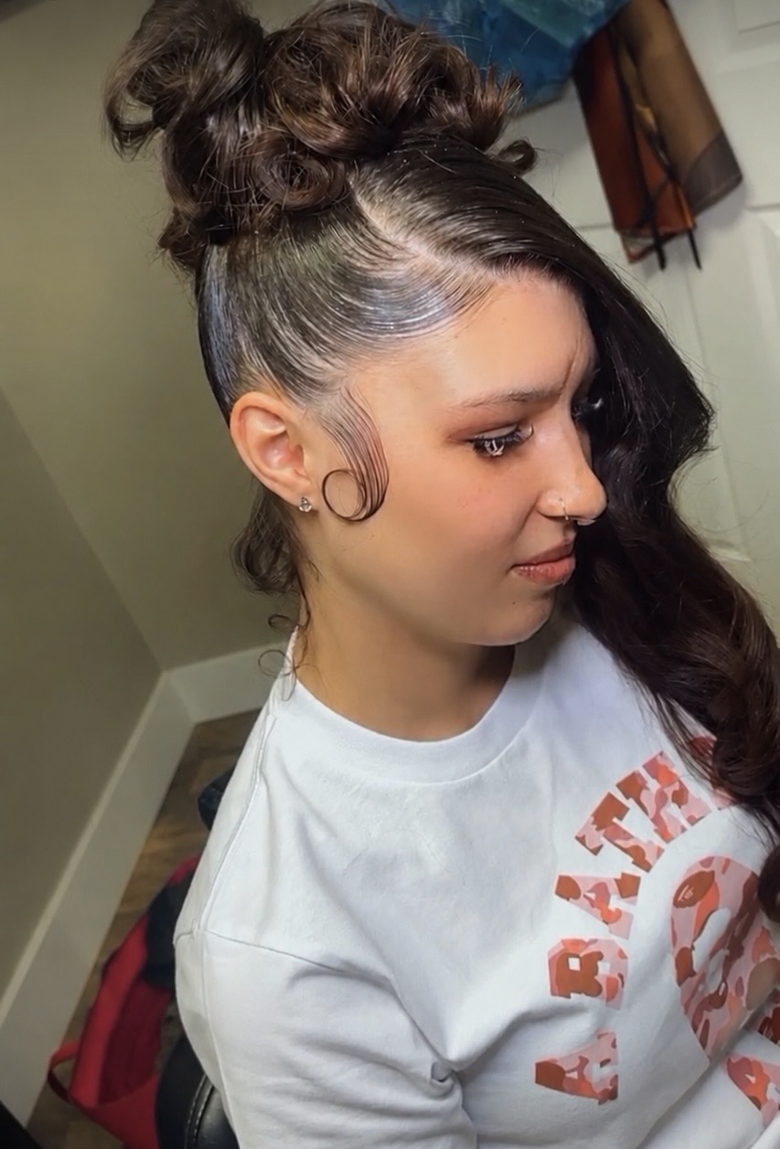 Updo with Bun & Curls