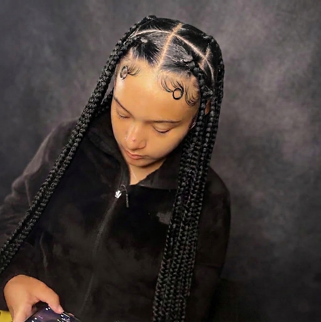 Large Knotless Braids (No Boho)